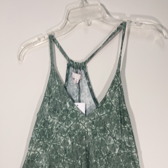 3/$15 So skinny strap tank green print soft boho casual sleeveless top S jr - Picture 13 of 17